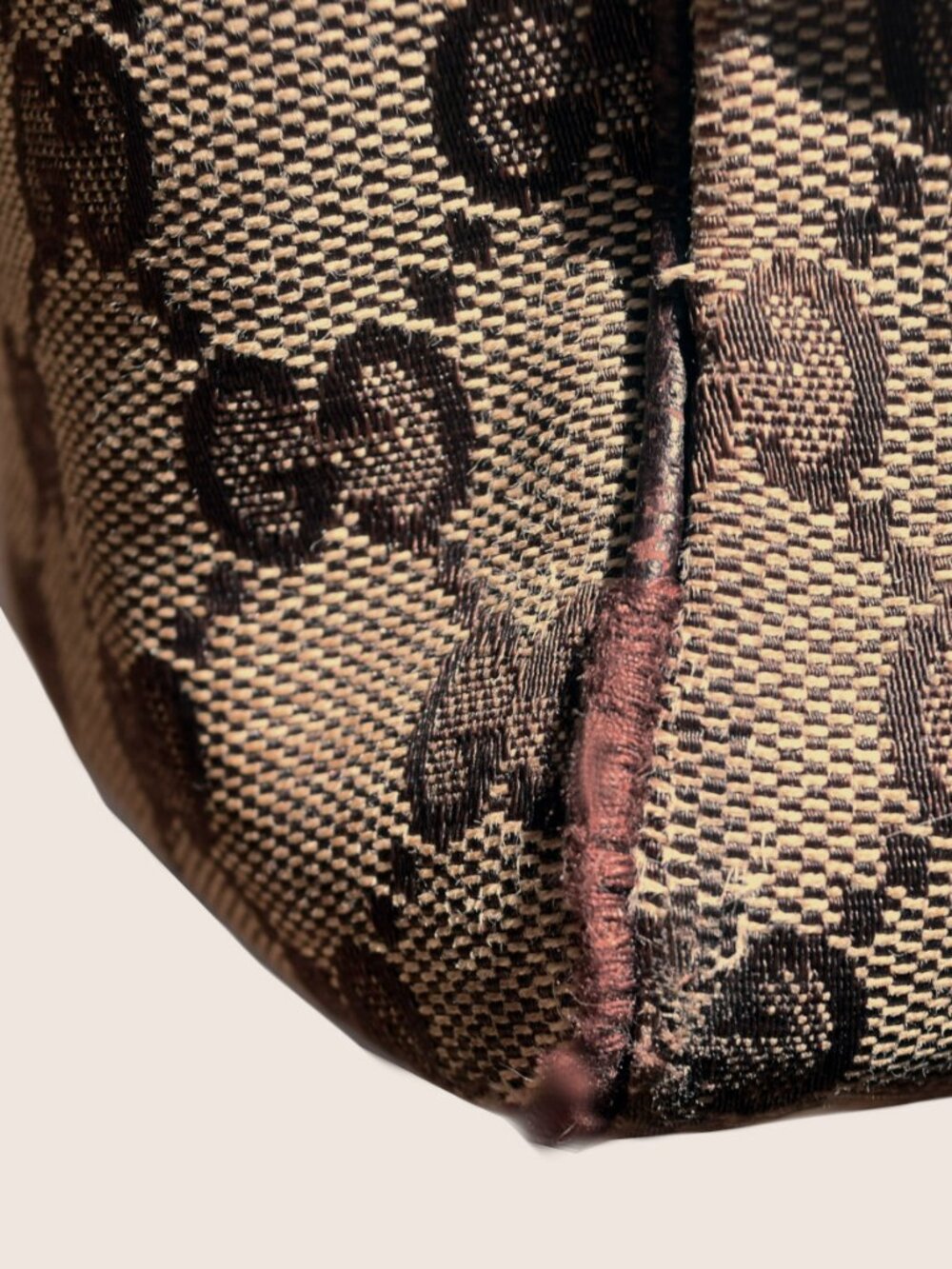 Gucci GG Canvas Web Stripe Tote Bag Vintage Brown Monogram Italy - Picture 12 of 16